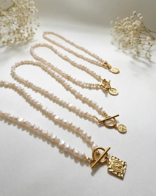 Catholic Freshwater Pearl Toggle Necklace