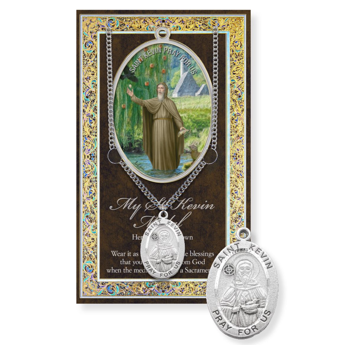 St. Kevin Pewter Medal Necklace