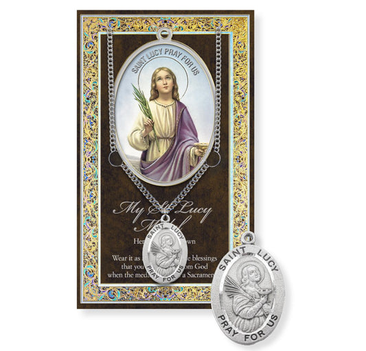 St. Lucy Pewter Medal Necklace