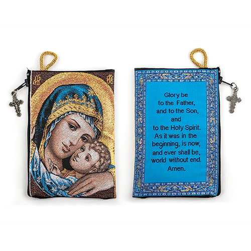Madonna and Child Icon Rosary Pouch