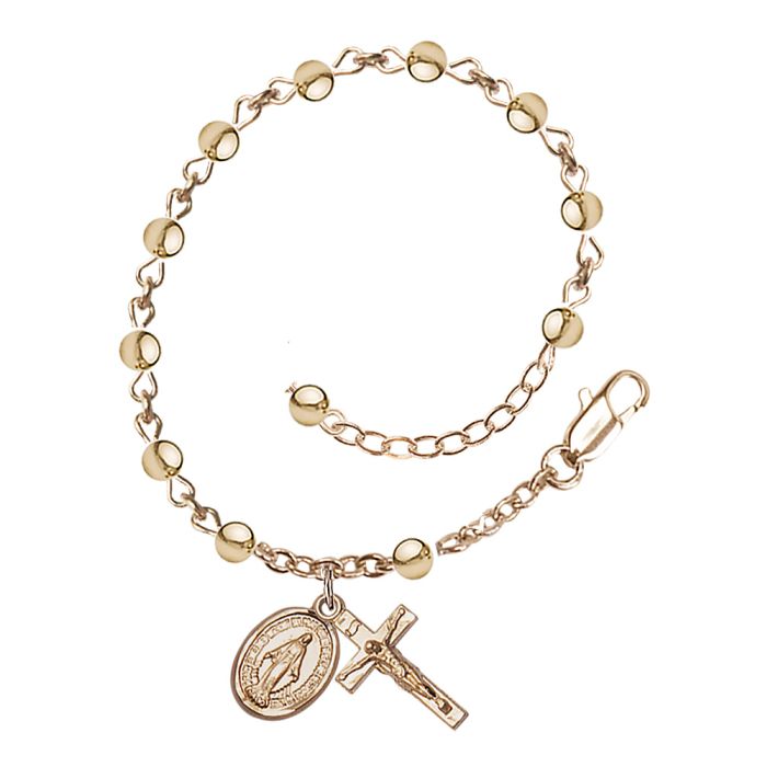 Gold Filled 4mm Round Rosary Bracelet