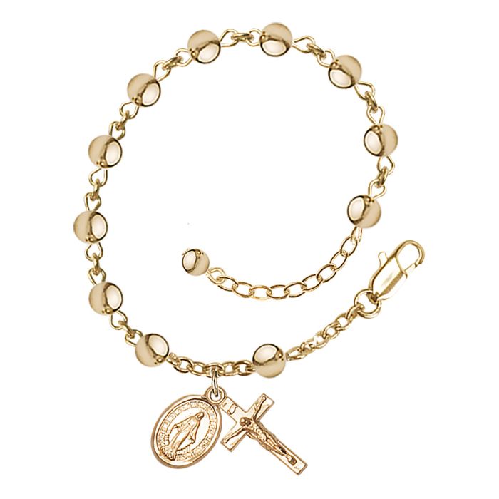Gold Filled 5mm Round Rosary Bracelet