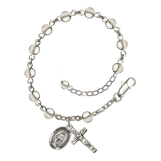 Sterling Silver 5mm Round Rosary Bracelet