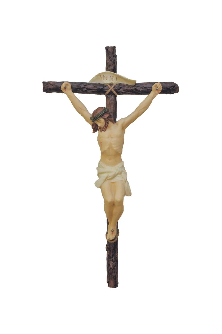 16" Crucifix in fully hand-painted color