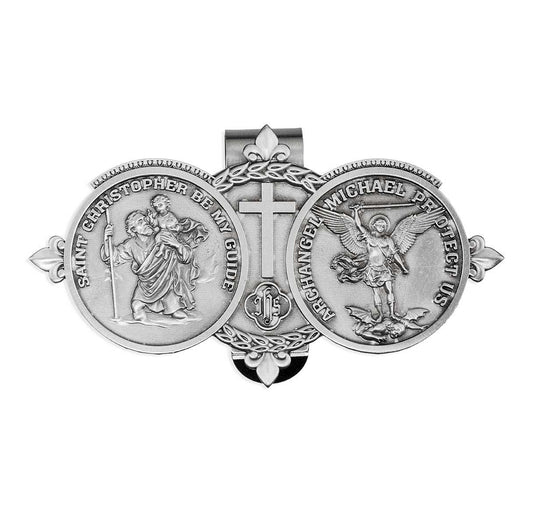 St. Christopher and St. Michael Visor Clip