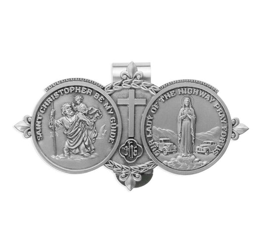 Saint Christopher and OL Highway Visor Clip