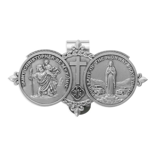 Saint Christopher and OL Highway Visor Clip