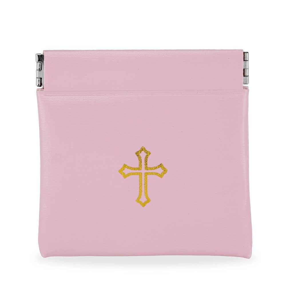 Pink Vinyl Rosary Pouch
