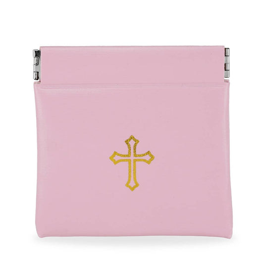 Pink Vinyl Rosary Pouch