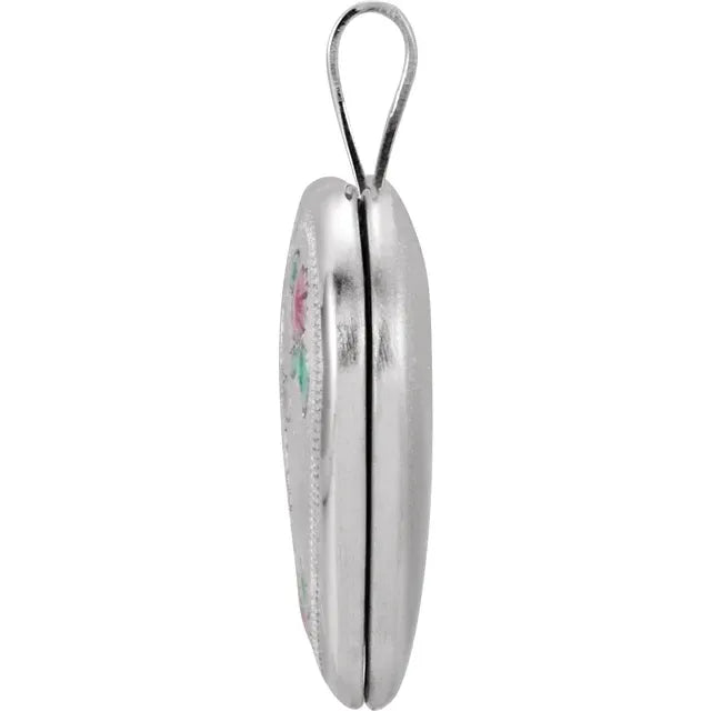 Sterling Silver Tri-Color Locket with Chain Options