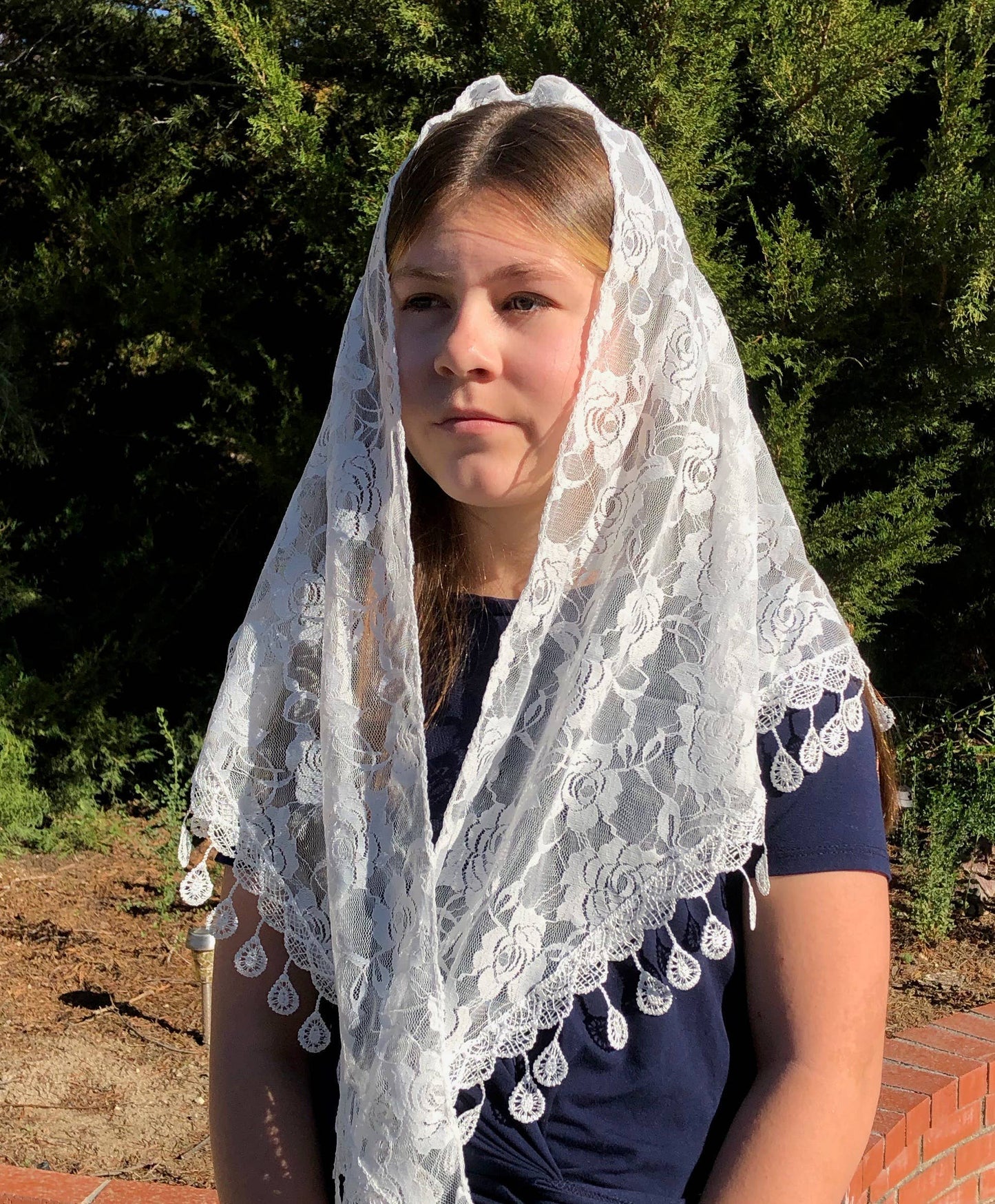 St. Clare of Assisi Veil  -WHITE    (60" x 20")