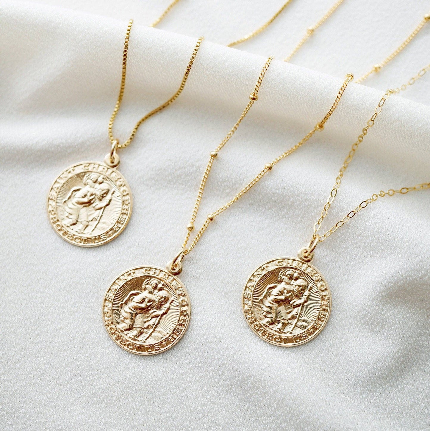 St Christopher Traveler 14K Gold Fill Necklace