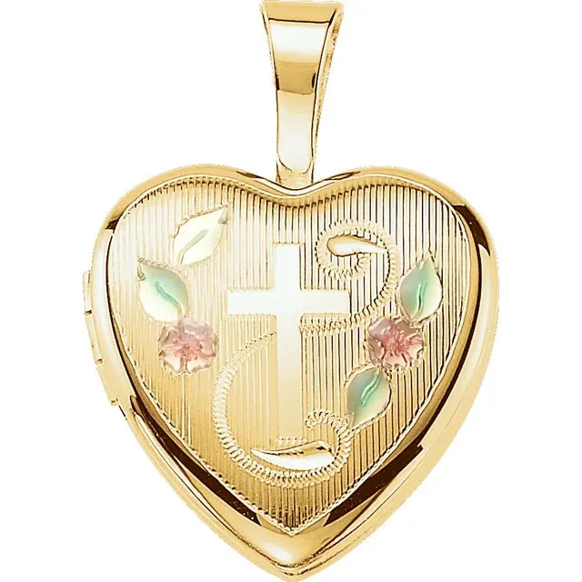 14K Gold Plated Tri-Color Locket