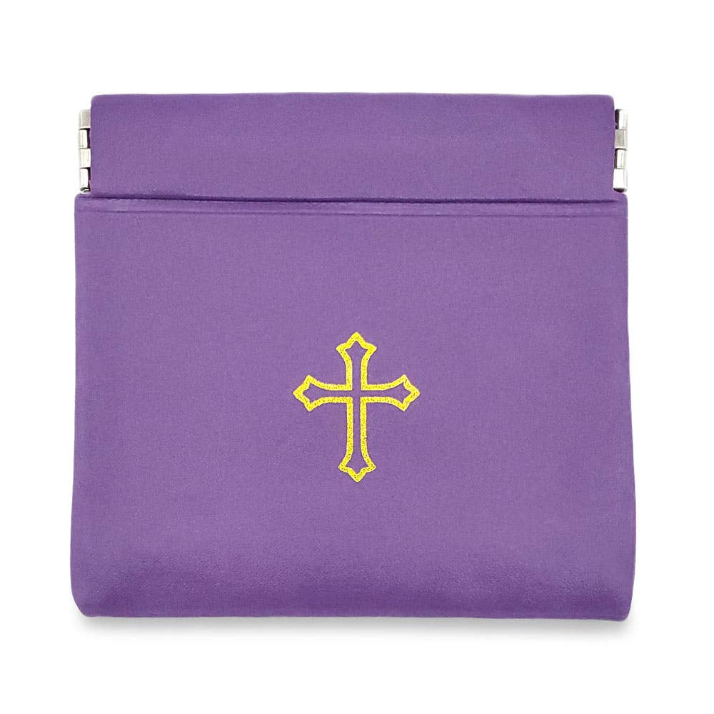 Violet Vinyl Rosary Pouch