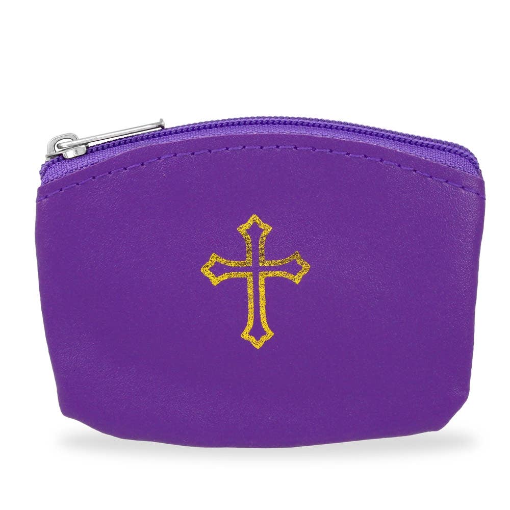 Violet  Rosary Case with Zipper