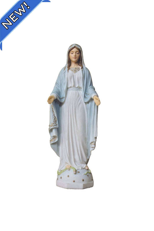 Lady of Grace in White/Painted Features 9"