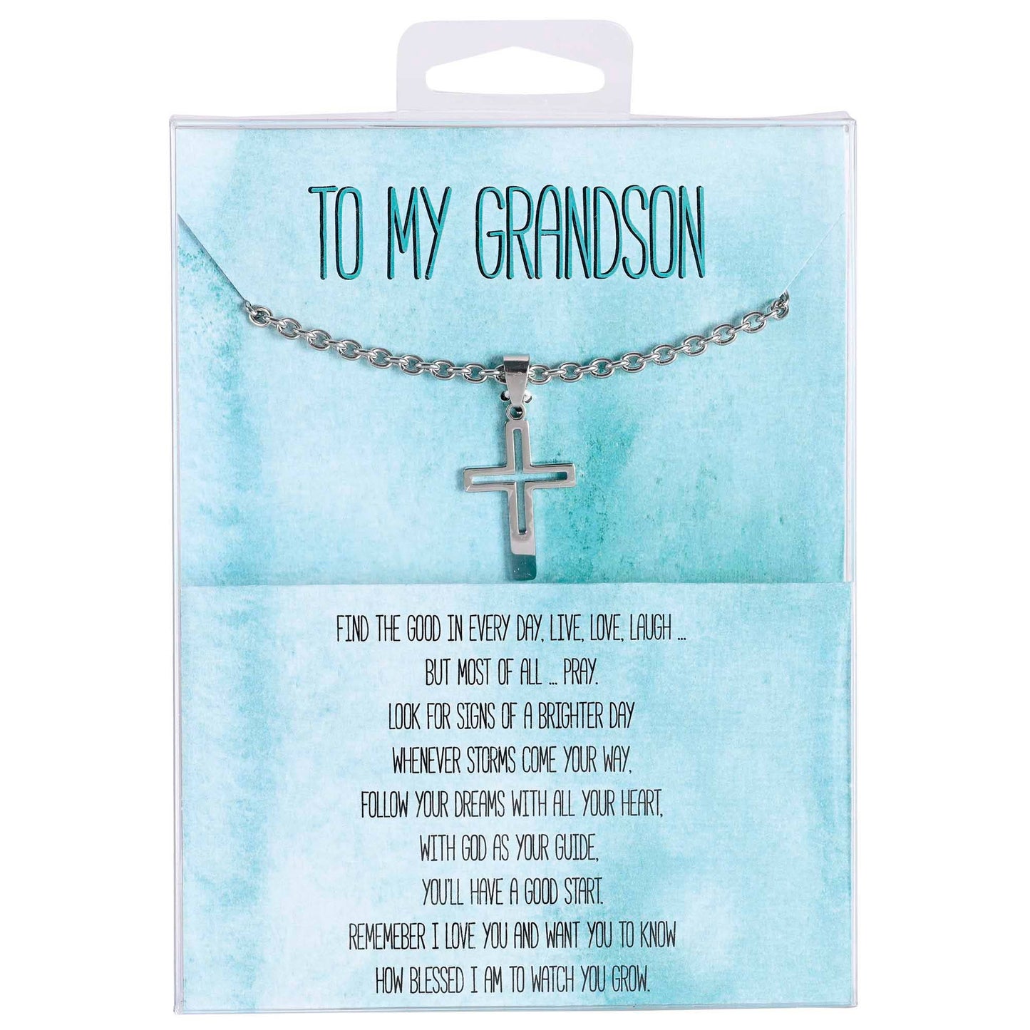 To My Grandson Cross Necklace