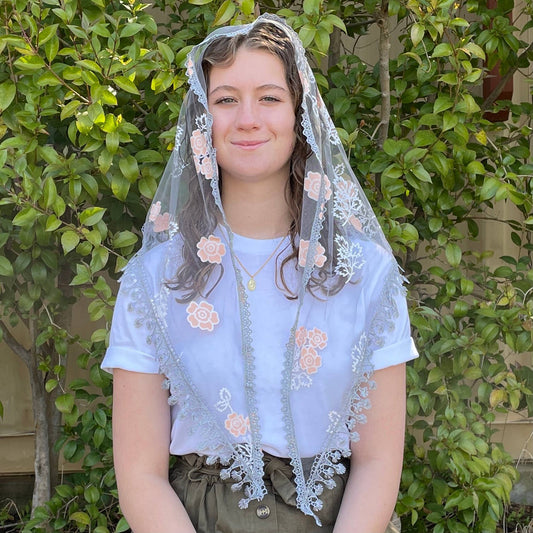Mystic Rose Veil  -GRAY                 60" x 22"  