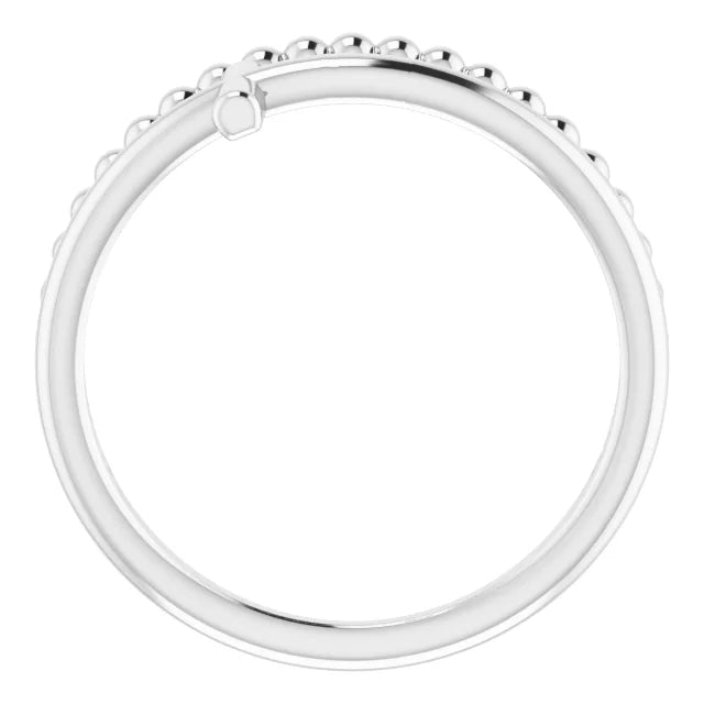 Negative Space & Beaded Sterling Cross Ring