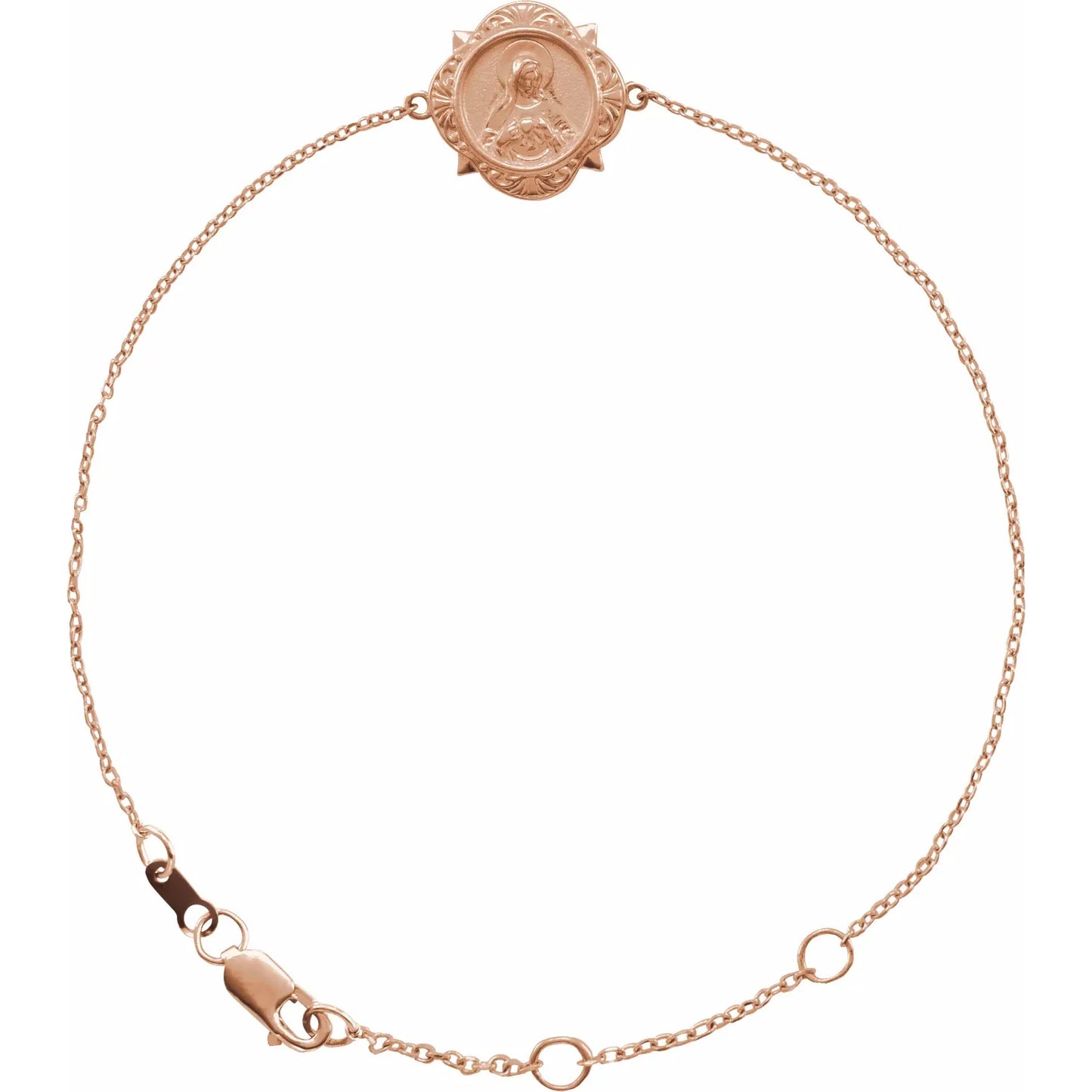 14K Rose Gold Miraculous Mary Bracelet