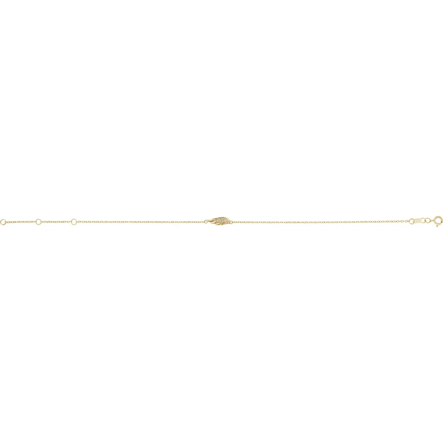 14K Yellow .015 CTW Diamond Angel Wing Bracelet