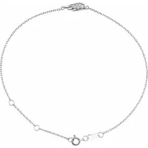Sterling Silver .015 CTW Diamond Angel Wing Bracelet