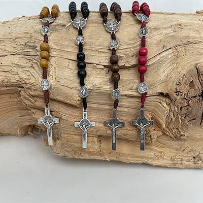 St. Benedict Wooden Rosary      