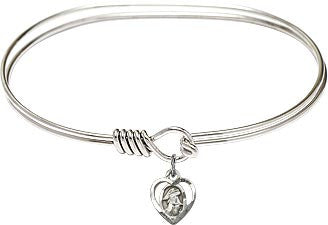 Guardian Angel Heart Bangle Bracelet
