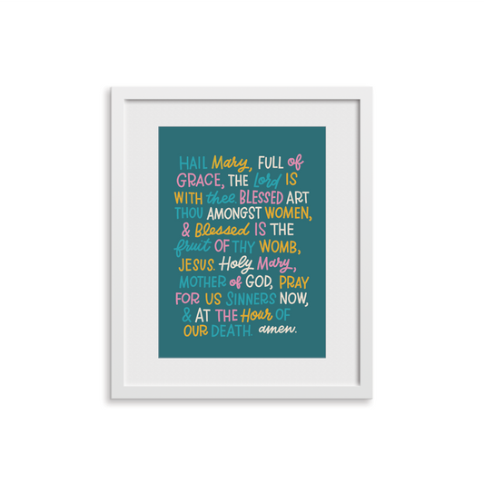 Hail Mary Prayer Print (Unframed)