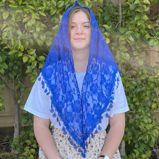 St. Clare of Assisi Veil  -BLUE   (60" x 20")