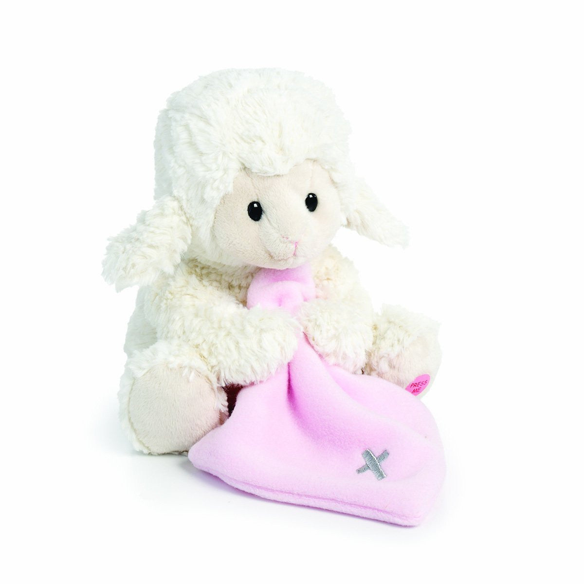 Jesus Loves Me Musical Plush Lamb with Blanket, Pink